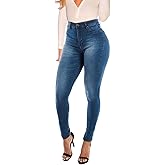 KUNMI Womens Curvy High Waist Stretch Butt Lifting Skinny Colombian Jeans