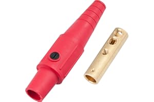 Marinco CLS2FB-C CLS Cam Type, Series 16 Inline, Single Pin Connector, 400 Amp, 600 Volt, 6 - #2 AWG, Female - Red (C)