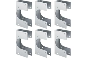 MUZIK 6 Pcs16 Gauge Galvanized Stud Shoes for 2X Studs – 6.25" Height x 1.5" Width, Fits 2-3/8" OD Pipes – Heavy-Duty Steel Pipe Supports, IBC/IRC Code Compliant for Structural Reinforcement (Silver)