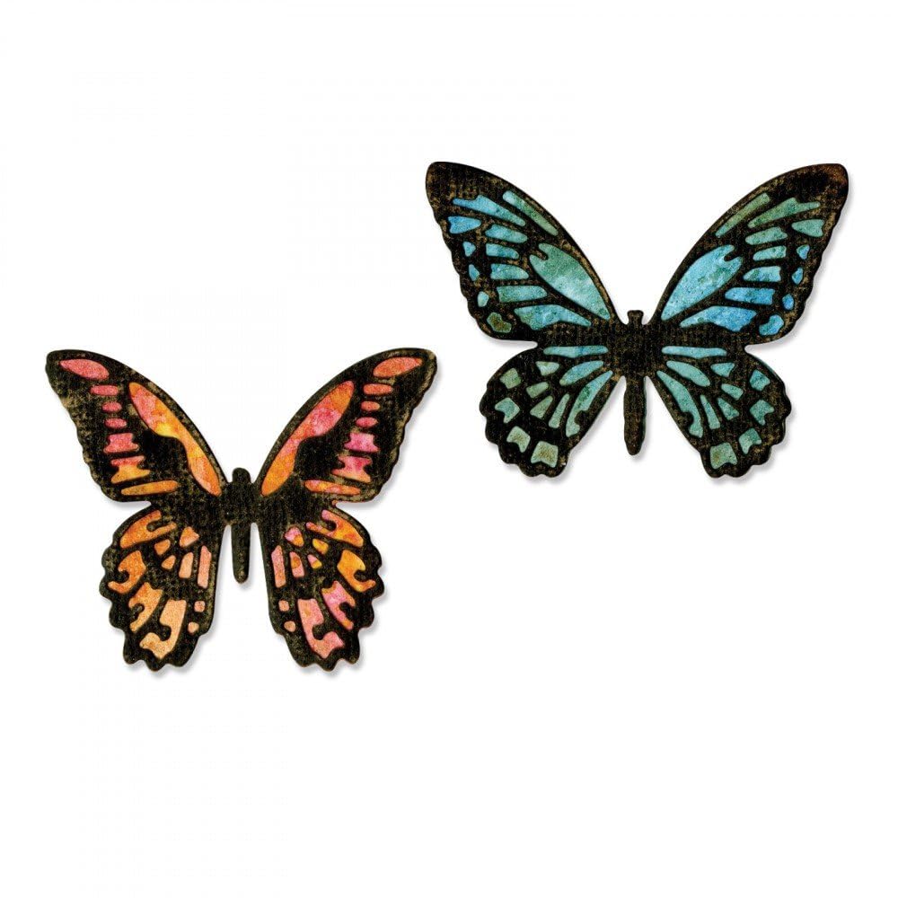 Sizzix Thinlits Die Set 4PK - Detailed Butterflies Mini by Tim H, Silver