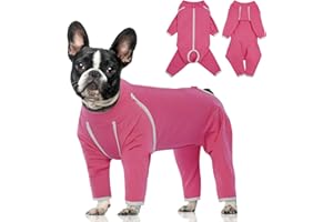 MORVIGIVE Spay Recovery Female Dog - Rose, Medium - Surgery Suit for Dogs Female After Spaying, Substitute E-Collar & Cone, Dog Surgery Suit for Shedding, Prevent Licking Surgical French Bulldog