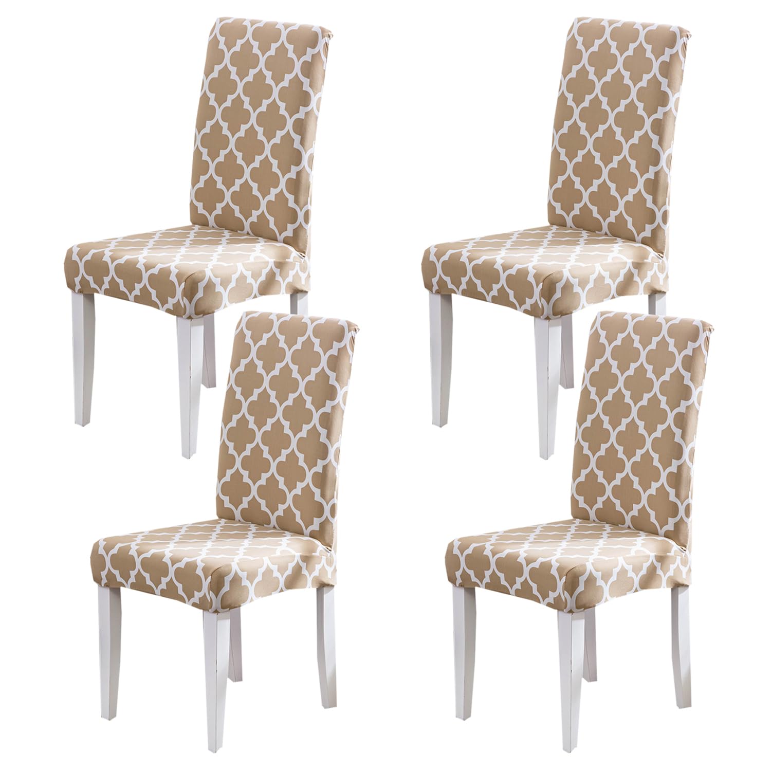 HZDHCLH Chair Covers Slipcovers 4/6 PCs Stretch Removable Washable Short Dining Chair Protector Cover Seat for Hotel,Dining Room,Ceremony (Morocco,4 PCS)