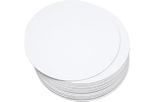 qiqee 9 Inch White Cake Boards Round 40-Packs Circles Rounds Base Food-Grade Cardboard Cake Plate(Thinner But Stronger)