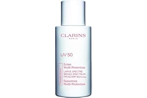 Clarins UV 50 Anti-Pollution, Broad Spectrum SPF 50 Face Sunscreen | Sheer Finish | Lightweight and Oil-Free | Triple Protect