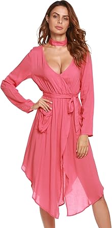 long chiffon wrap dress