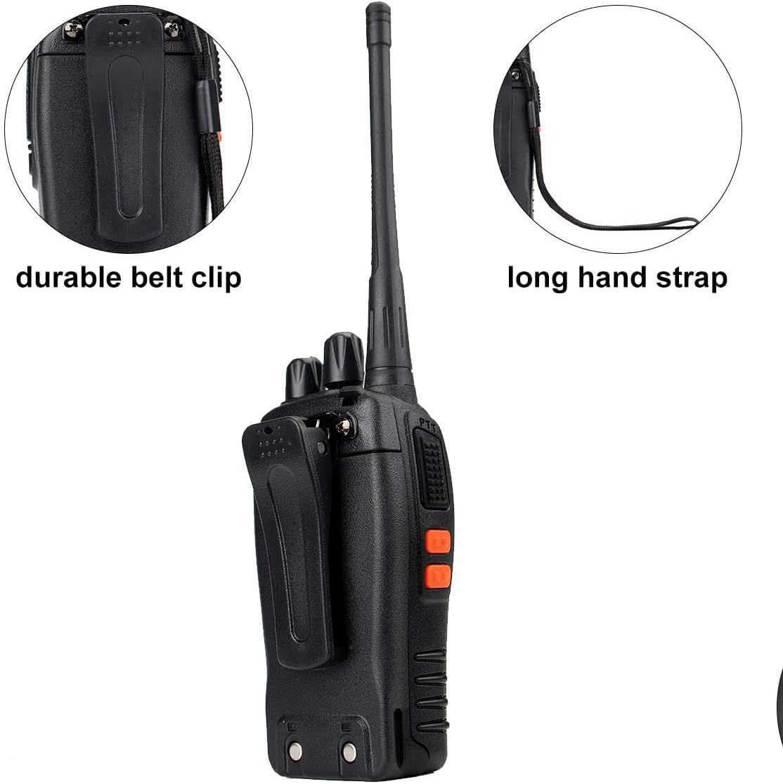 Retevis H-777 Two Way Radios Long Range Rechargeable,Hands Free Handheld Flashlight Walkie Talkies, Fast Charging USB Wall Adapter,Charger Base,Battery Included (Black, 10 Pack)