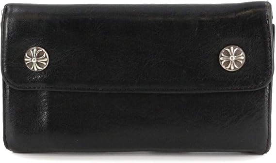 Amazon Co Jp クロムハーツ Chrome Hearts ウェーブ ウォレット 三つ折り 長財布 レザー ブラック 中古 服 ファッション小物
