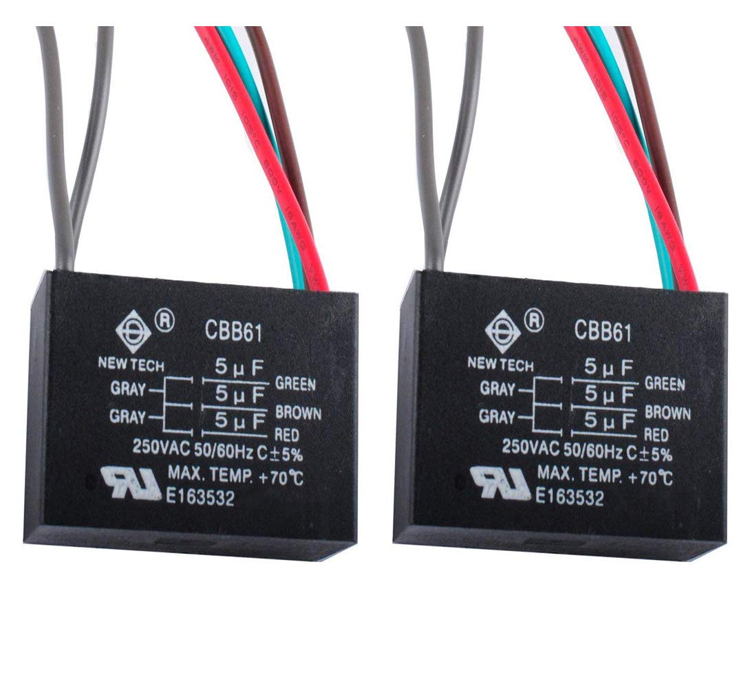 Business Industrial 2pcs Cbb61 5uf 5uf 5uf Ceiling Fan Capacitor
