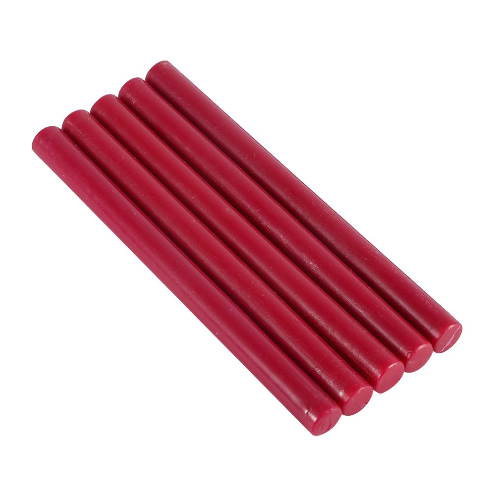 Fdit 5Pcs Seal Stamp Wax Sticks 10 Colors Manuscript Sealing Wax for Vintage Birthday Wedding Invitation Cards (Burgundy)
