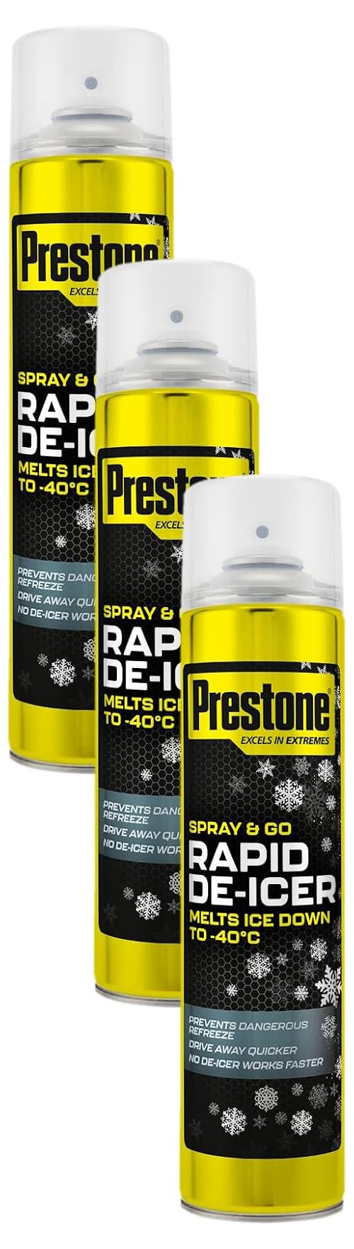 Prestone LOYAS244UK De-Icer, -36 Degree C, 600 ml (Pack of 3)