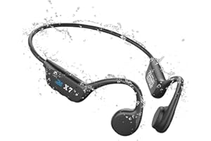 SAMVEK Swimming Headphones IP68 Waterproof,Bone Conduction Headphones Bluetooth 5.3，Wireless Open Earphones Built-in MP3 Player 32G Memory,Sports Headphones for Swimming, Running and Cycling