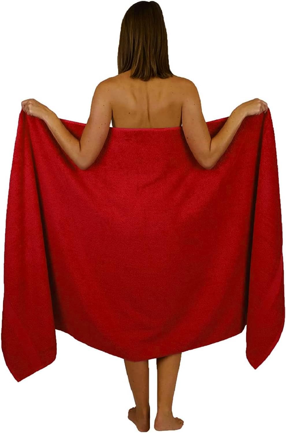 Wholesale Trade Dealz Extra Large Bath Sheet 100 x 200 cm Super Jumbo Big Bath Sheets Towels Beach Body Wrap XL Bath Towels 600-GSM (Red)