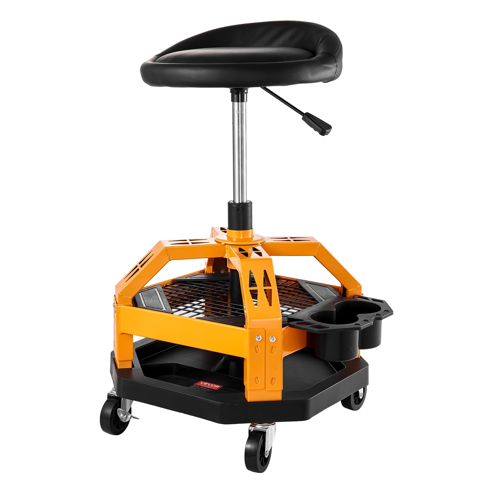 Photo 1 of (4/3/2026 ***FINAL SALE/NO RETURN, SOLD AS PARTS***) 
VEVOR Mechanic Stool Dual Storage Trays Rolling Stool and Garage Stool with Adjustable Height 23.6–29.5 in,Soft Waterproof Cushion 360° Swivel Casters 330 LBS Capacity Heavy Duty
