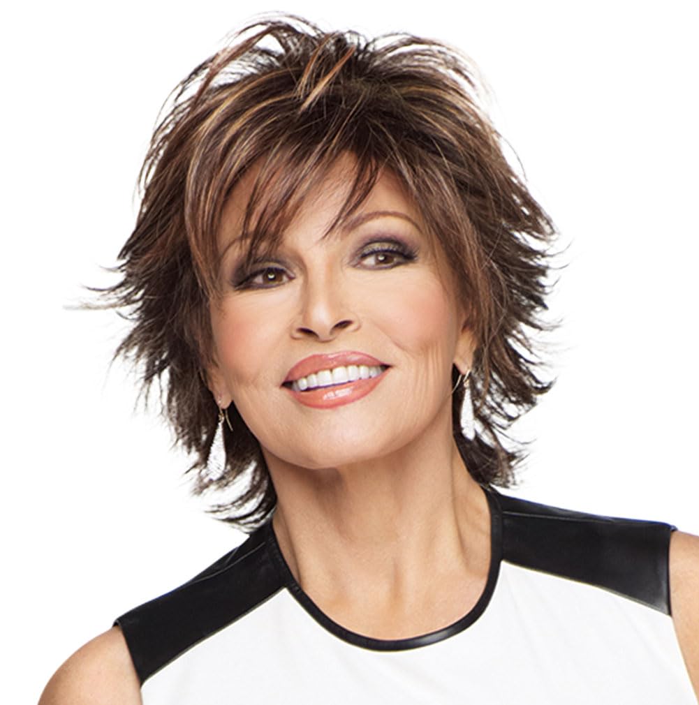 Photo 1 of Raquel Welch Trend Setter Mid-Length Shag Wig by Hairuwear, Average Cap Size, SS9/24 Shaded Iced Café Latte