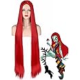 Mildiso 40'' Red Sally Wig Costume Women Extra Long Red Wigs Straight Hair Wig for Party Halloween M086RE