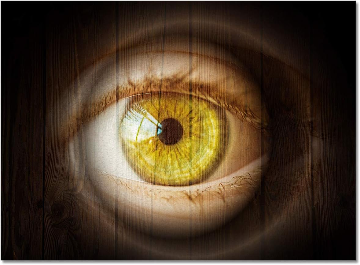 T&H XHome Indoor Comfort Area Rug,Eye Gold Pupil Wood Grain Nostalgia Durable Non-Slip Rectangle Floor Mats Living Room Carpet Bedroom Rugs