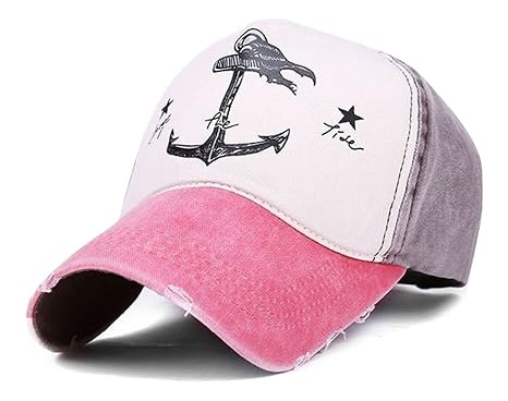 Amazon イラスト付き ダメージキャップ 全6色 海軍 いかり おしゃれ