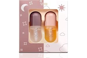 YBW Lip Plumper Gloss, Plumping Lip Gloss, Plump and Pout Lip Plumpers, Natural Lip Care & Enhancer Set, Day & Night Serum, Softer Bigger Fuller Lips by Natural Lip Enhancer, Premium Lip Mask Gloss