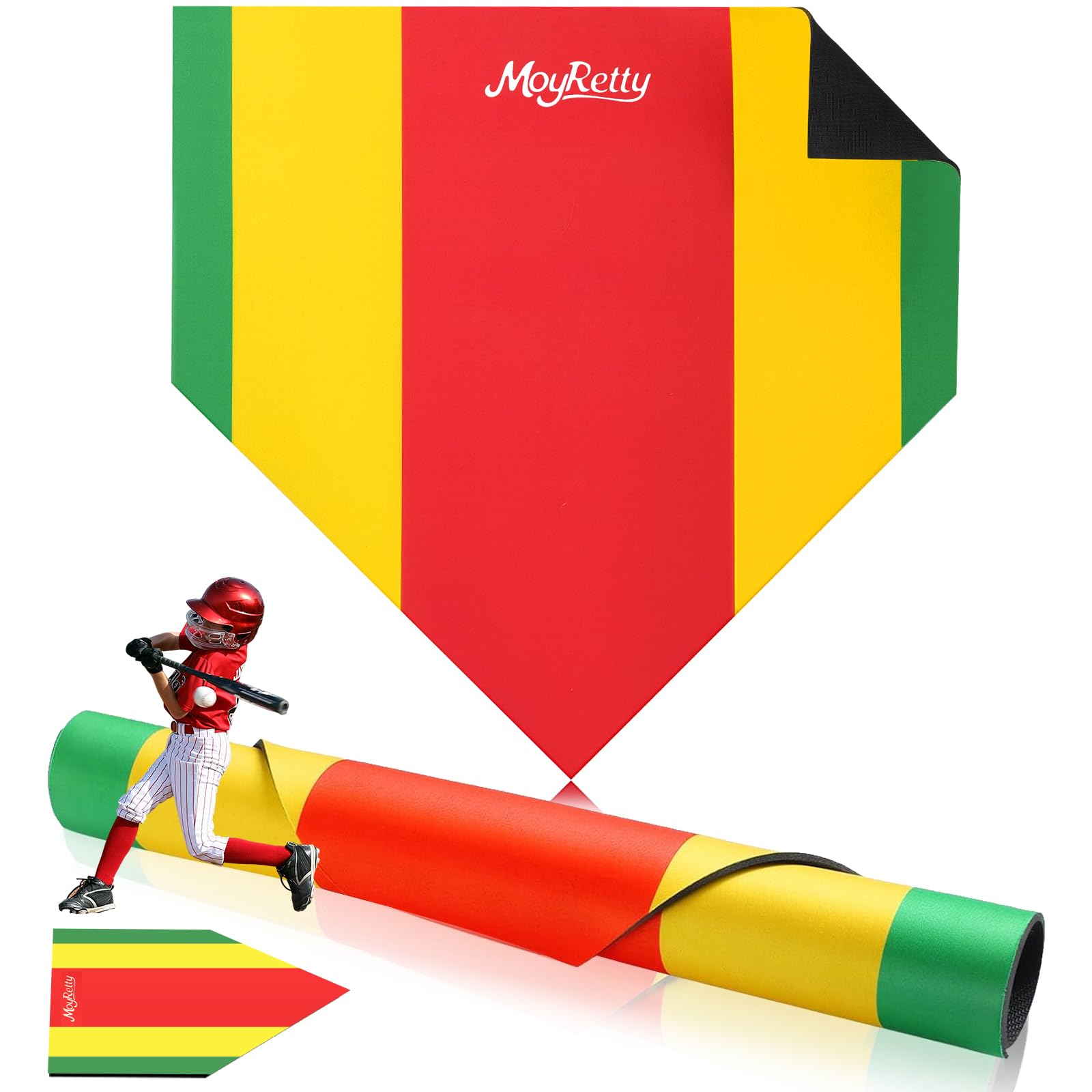 Photo 1 of MoyRetty Baseball Training Home Plate, 17 Inch, Non-Slip Mat with Colored Strike Zones, Indoor Outdoor Practice Pitching Plate