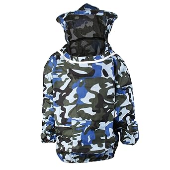 Generic GNRC_18 Beekeeping Jacket Veil Bee Protecting Suit Dress Smock Equipment Blue Camo