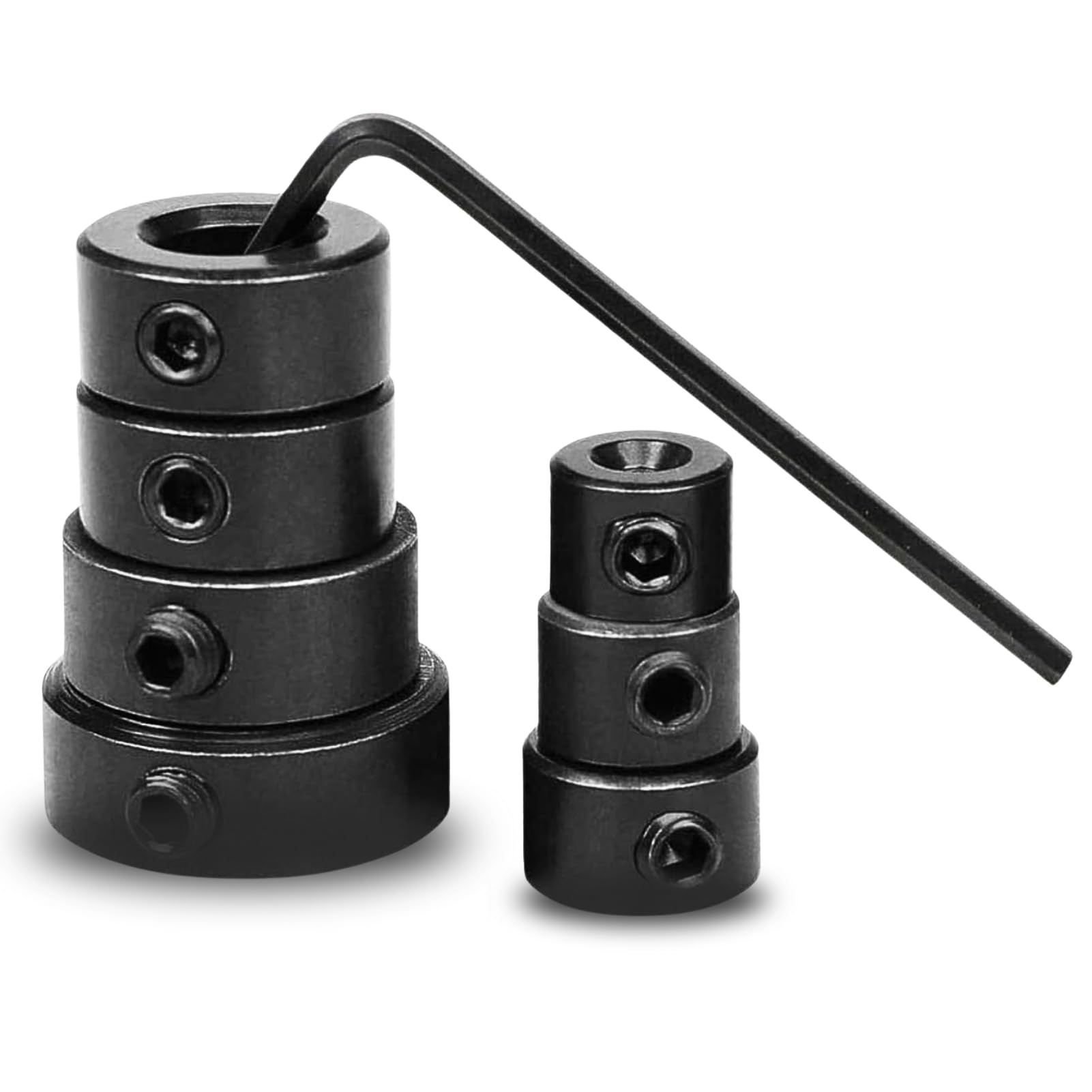 Jadeshay Drill Bit Depth Stop Collar 7 Pieces Ring Positioner Spacing Ring Positioner Locator Durable Woodworking Drill Bit with Hex Wrench,3mm 4mm 5mm 6mm 8mm 10mm 12mm
