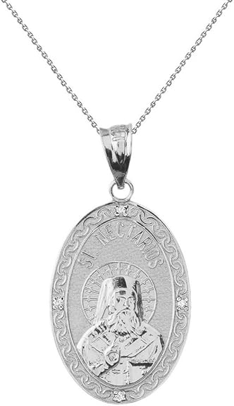 Saint Collection Argent 925 Argent sterling Forme ronde Blanc Zircone cubique
