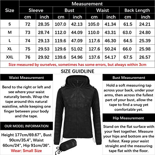 FISOUL Women's Lightweight Jacket Packable Running Windbreaker Active Outdoor Hooded Waterproof Raincoat S-XXL(Black,X-Large)