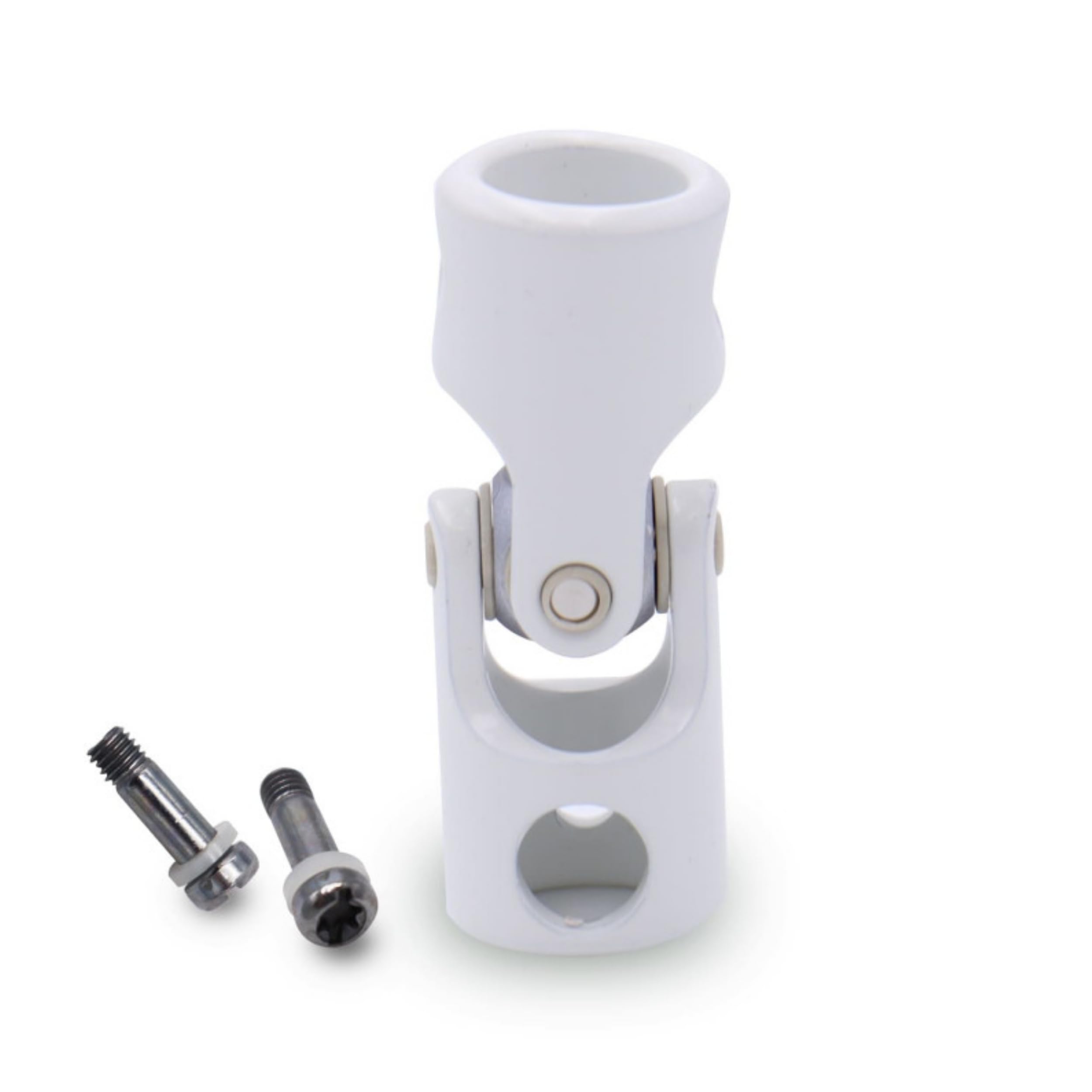 White Crank Drive Knee Joint - F781E - Ball Joint Joint Diameter 12 mm M5 Female - Steel for Blinds and Roller Shutters - French Manufacture and Quality