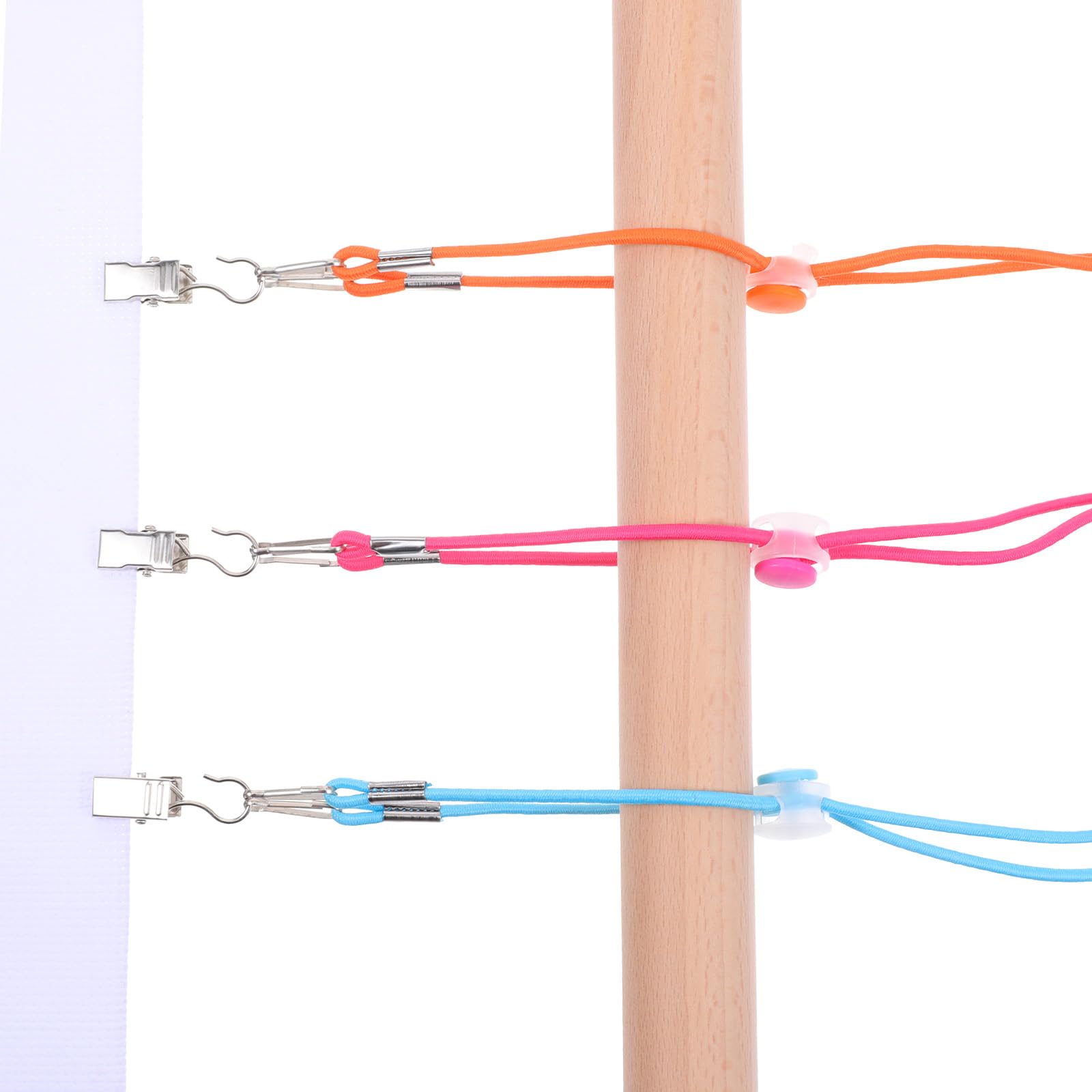 Photo 1 of 24 PCS Cross Stitch Side Clips, Cross-Stitch Fabric Holders, High Elasticity Fabric Tension Embroidery Clamp, Scroll Rod Side Tension Clips, Adjustable Fastening Clip, Blue, Orange, Rose Red