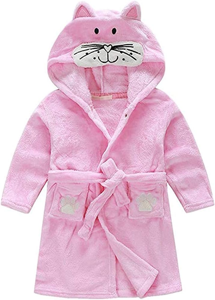 Kids Little Boys Girls Coral Fleece Bathrobe Unisex Kids Robe Pajamas Sleepwear FBA