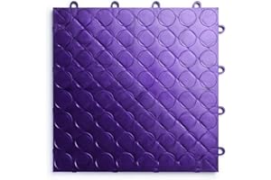 Big Floors RaceDeck CircleTrac, Interlocking Non-Slip Garage Flooring Tile, Durable, Modular, Heavy-Duty Copolymer, Easy Install (Purple, 48 Pack of 12 x 12" Tiles)