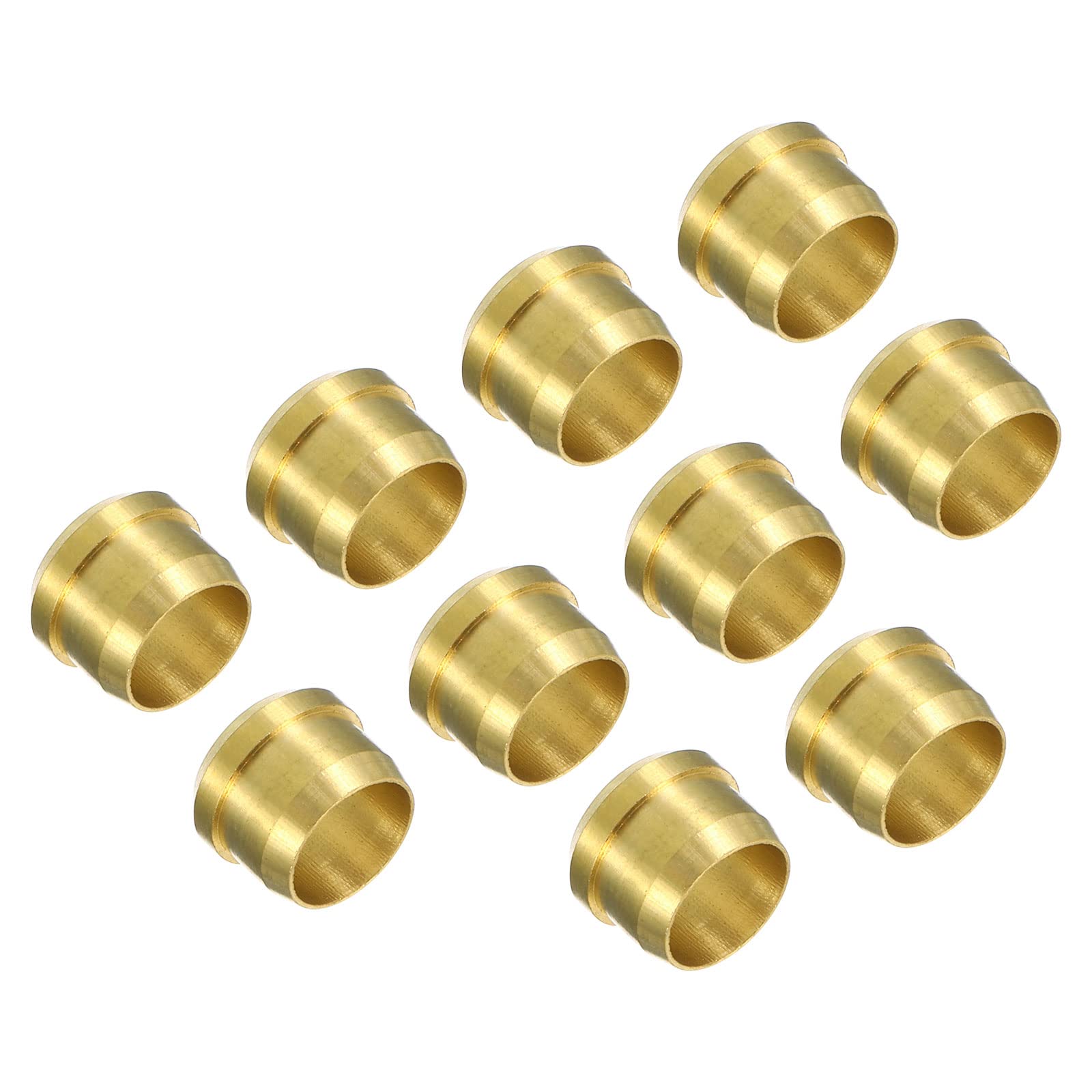 PATIKIL 8mm Tube OD Brass Compression Sleeves Ferrules 10 Pack Brass Compression Fitting Assortment Kit