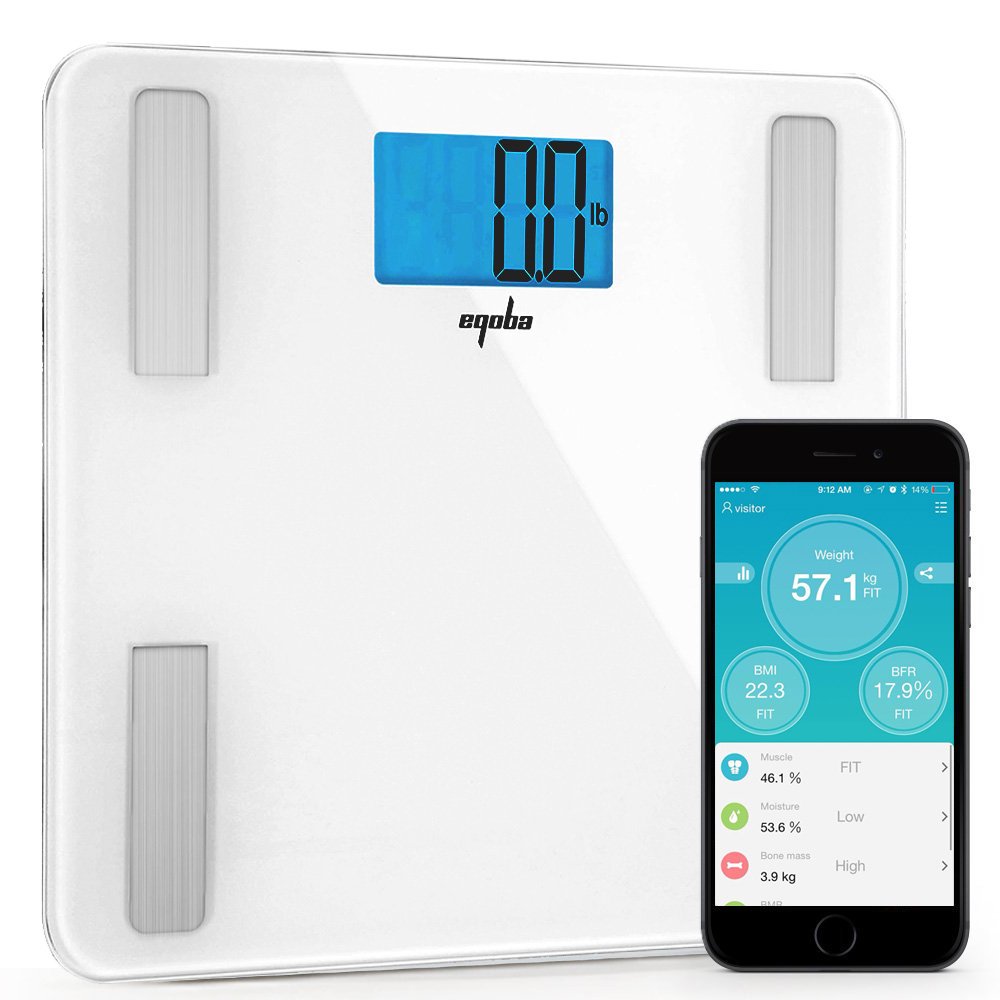 Magma B16070007-01 Body Fat Monitor Digital Bluetooth Smart Scale 8 Precision Body Composition Measurements Bmi White by Magma