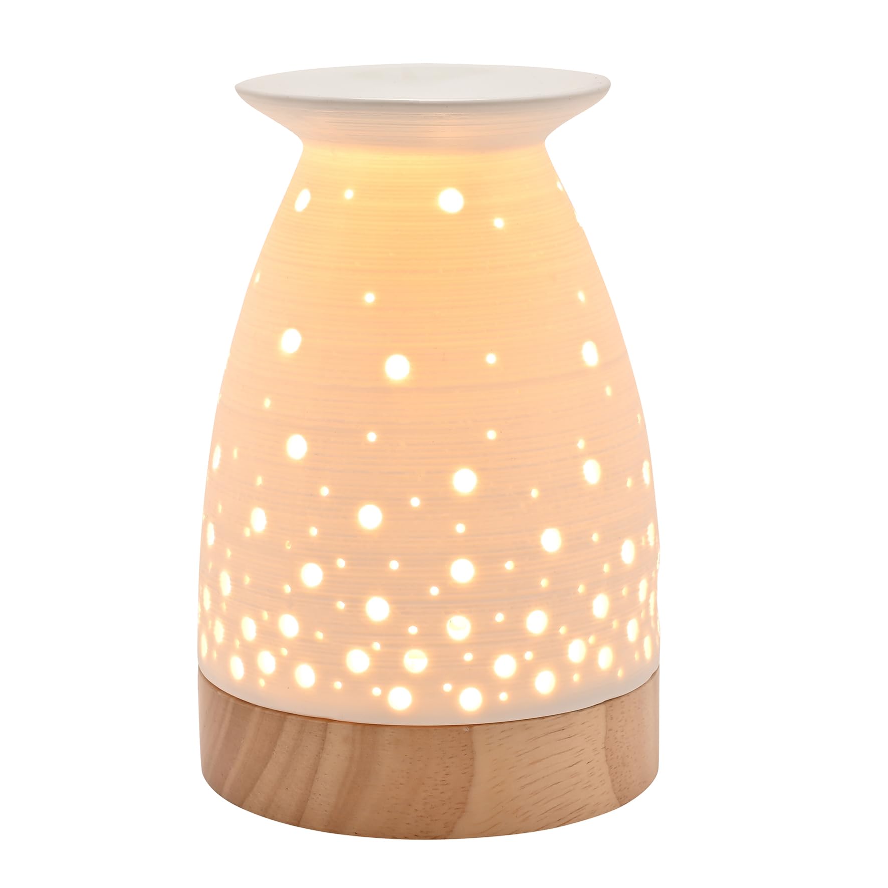 Hestia Ribbed Aromatherapy Lamp – Upper Warms Oil Melts to Generate Calming Aroma. Relaxing, Cosy Illuminations & Contemporary Matt Finish. Bedroom, Kitchen, Living Room, Office, or Lounge.