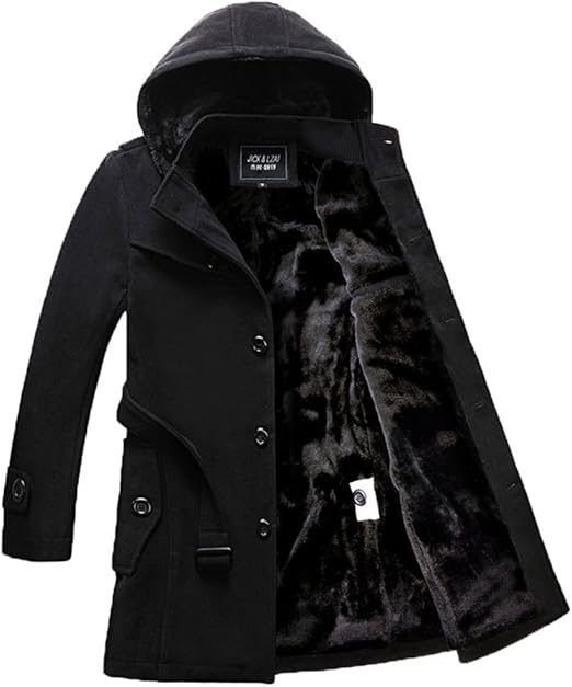 hooded peacoat mens