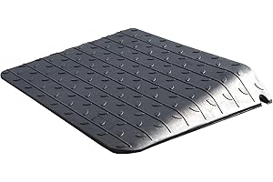 OrangeStar Rubber Threshold Ramp for Doorways, 4" Rise Non-Slip Wheelchair Ramp, 33000lbs Load Capacity, Rubber Curb Ramp for Wheelchair, Scooter