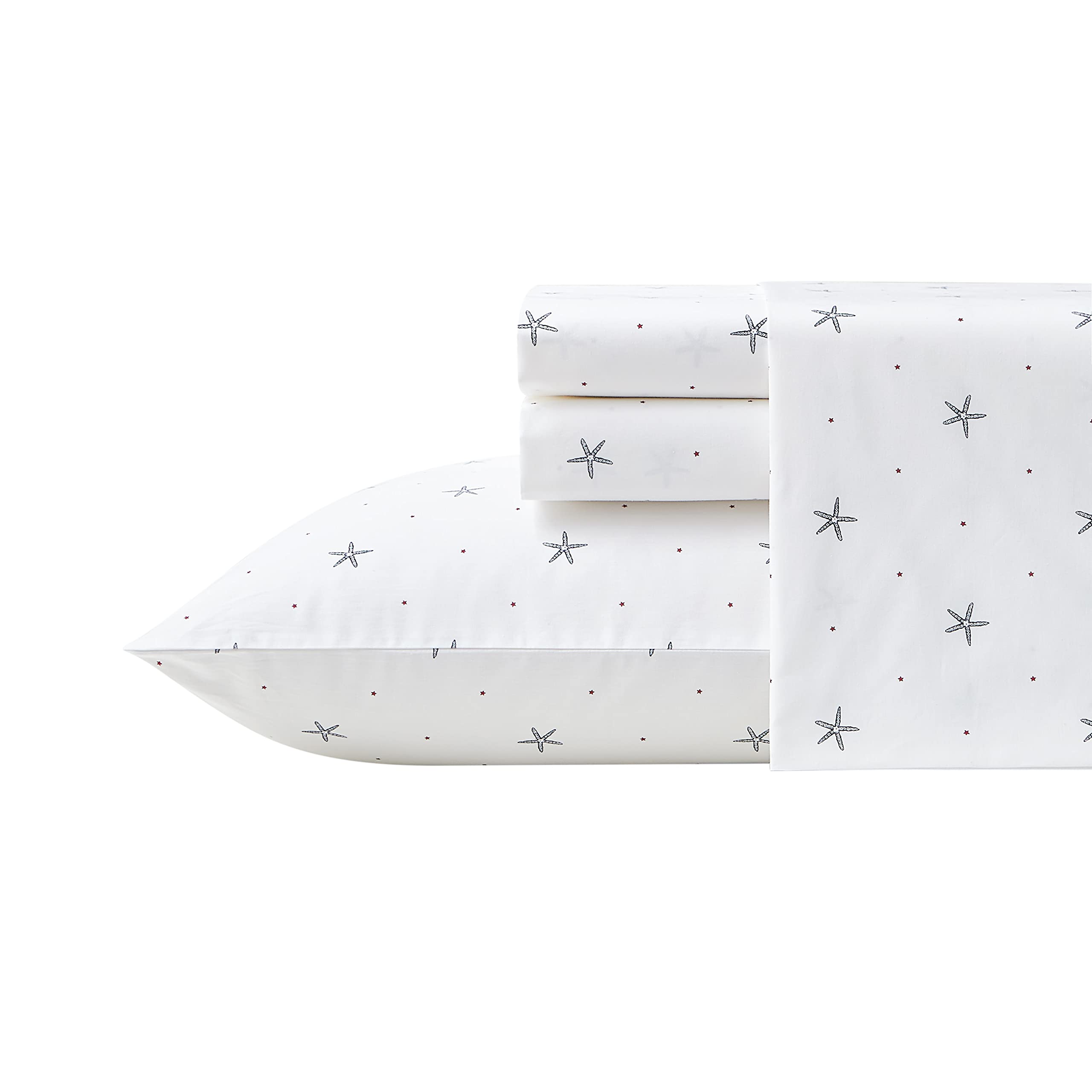 Photo 1 of Nautica - Twin XL Sheets, Cotton Percale Bedding Set, Fully Elasticized, Ideal Dorm Essentials (Star Spangled Coastal Navy, Twin XL)