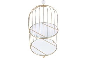 Milisten Bird Cage Cake Display Stand 2-Tier Metal Tray, Dessert and Cupcake Holder for Festive Occasions