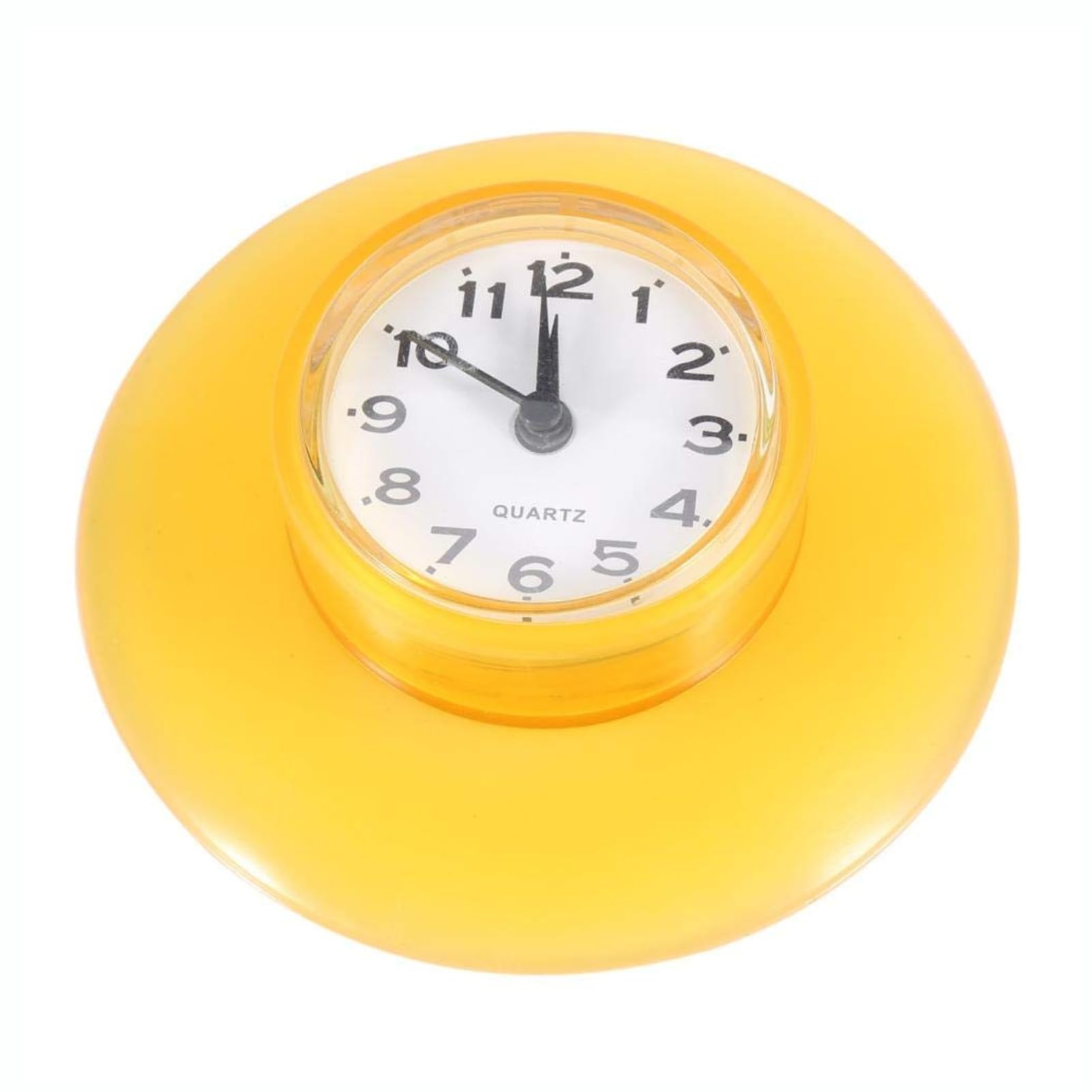 DEWIN Bathroom Shower Clock, Wall Clock Mini Cute Bathroom Kitchen Mirror Suction Wall Clock Shower Waterproof Quartz Clocks for Kitchen Decoration(Yellow)