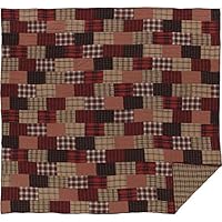 VHC Brands Rustic & Lodge Bedding-Wyatt Quilt, King, Crimson Red