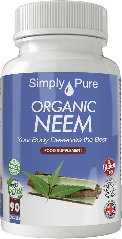 Simply Pure Neem Capsules 500mg 90 Vegan Organic Soil Association