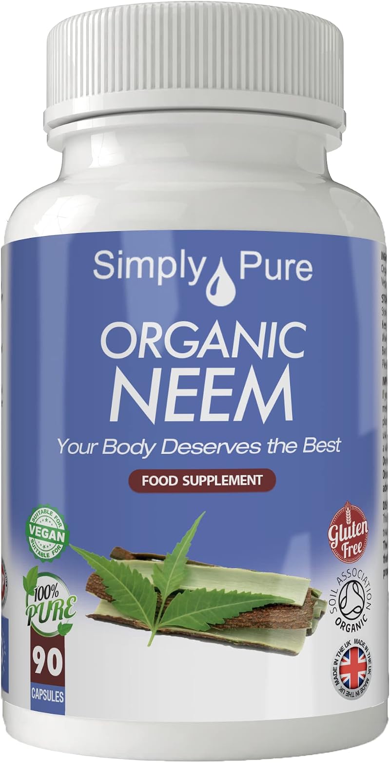 Simply Pure Neem Capsules 500mg 90 Vegan Organic Soil Association