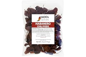 4oz Dried Habanero Peppers by 1400s Spices