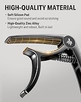 Donner DC-2 Guitar Capo for Acoustic/Electric Ukulele Banjo with Picks Black view 5