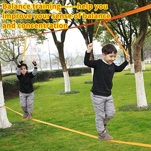 image for BRAVEWAY Slackline Kit Kids Obstacle Course Balance Training Accessori