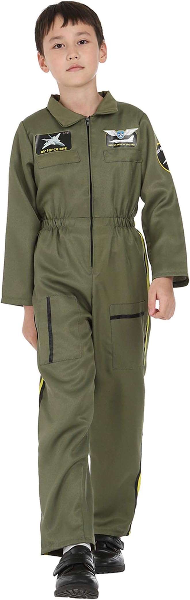 Children's Astronaut Costume Spaceman Jumpsuit Pilot Flight Suit Dress up Pretend Play Role Play Set for Kids