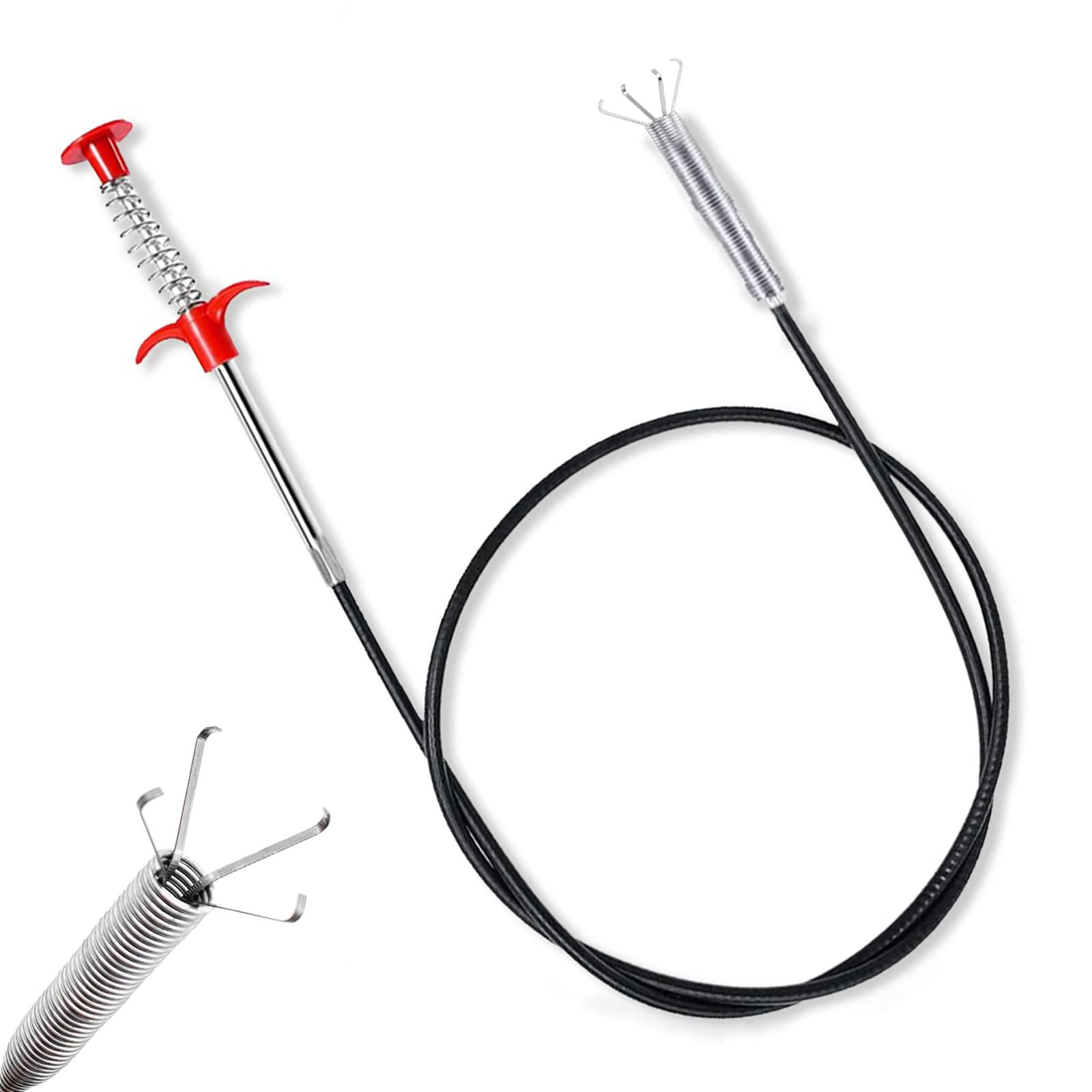 JYJLLM 90CM 160cm Flexible Grabber Pickup Tool, Snake Drain Hair Clog Remover, Drain unblocker，Extra Long Retractable Claw Handy Reacher for Litter Pick, Plug Hole, Drain, Sink, Toilet