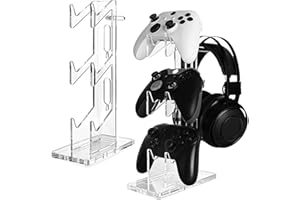 Controller Stand 3 Tiers, Universal Controller Holder Headphone Stand, Headset Holder, Acrylic Controller Display Stand Compa