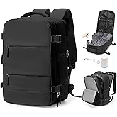 bergsalz Vacuum Backpack Travel With Pump,Mochila De Viaje Compresion Al Vacio,Personal Item Travel Backpack With Vacuum System,Large Carry On Vacpack Backpacks For Women Men,Black