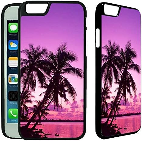 [TeleSkins] - Tropical Palm Trees Sunset Beach - iPhone 6/iPhone 6S Case - Ultra Durable Slim Fit,Protective Plastic Snap On Back Case/Cover for Girls [Fits (4.7") only]